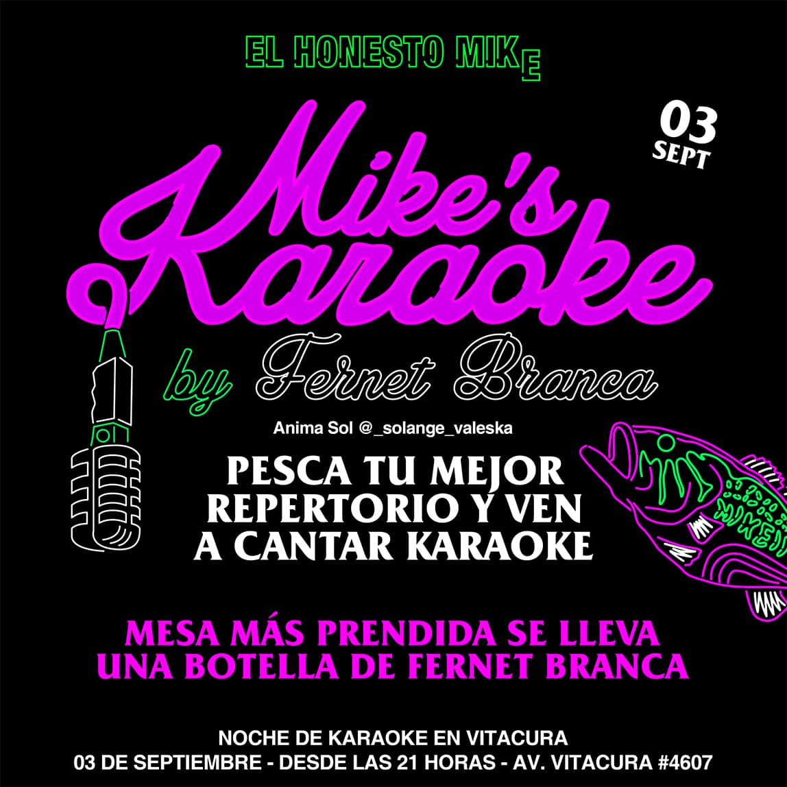 Mike's Karaoke : Noche de Karaoke en Vitacura by Fernet Branca image