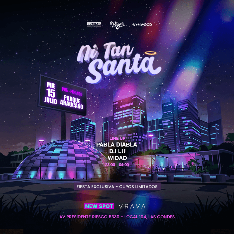 🪽NI TAN SANTA🪽 - MIERCOLES 15 JULIO ( Jueves Feriado) - VRAVA NEW SPOT🌙 image