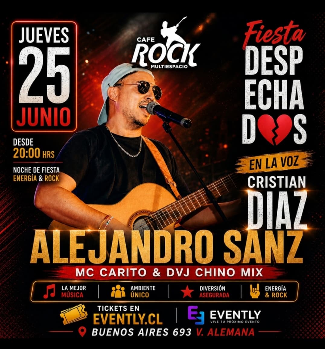 Jueves 25 Fiesta Despechadas Tributo A Alejandro Sanz image