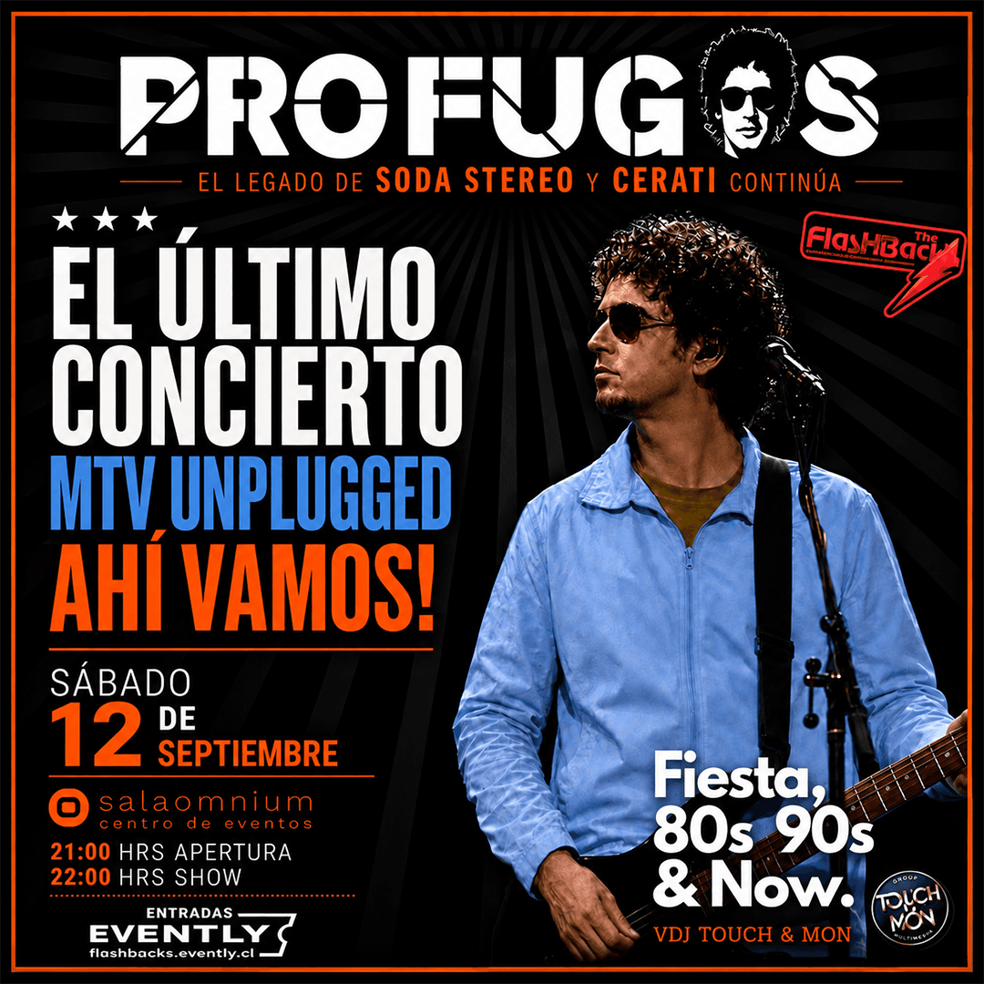 PROFUGOS en vivo / Sábado 12 de Septiembre + Fiesta 80s 90s and NOW!!! Sala Omnium image