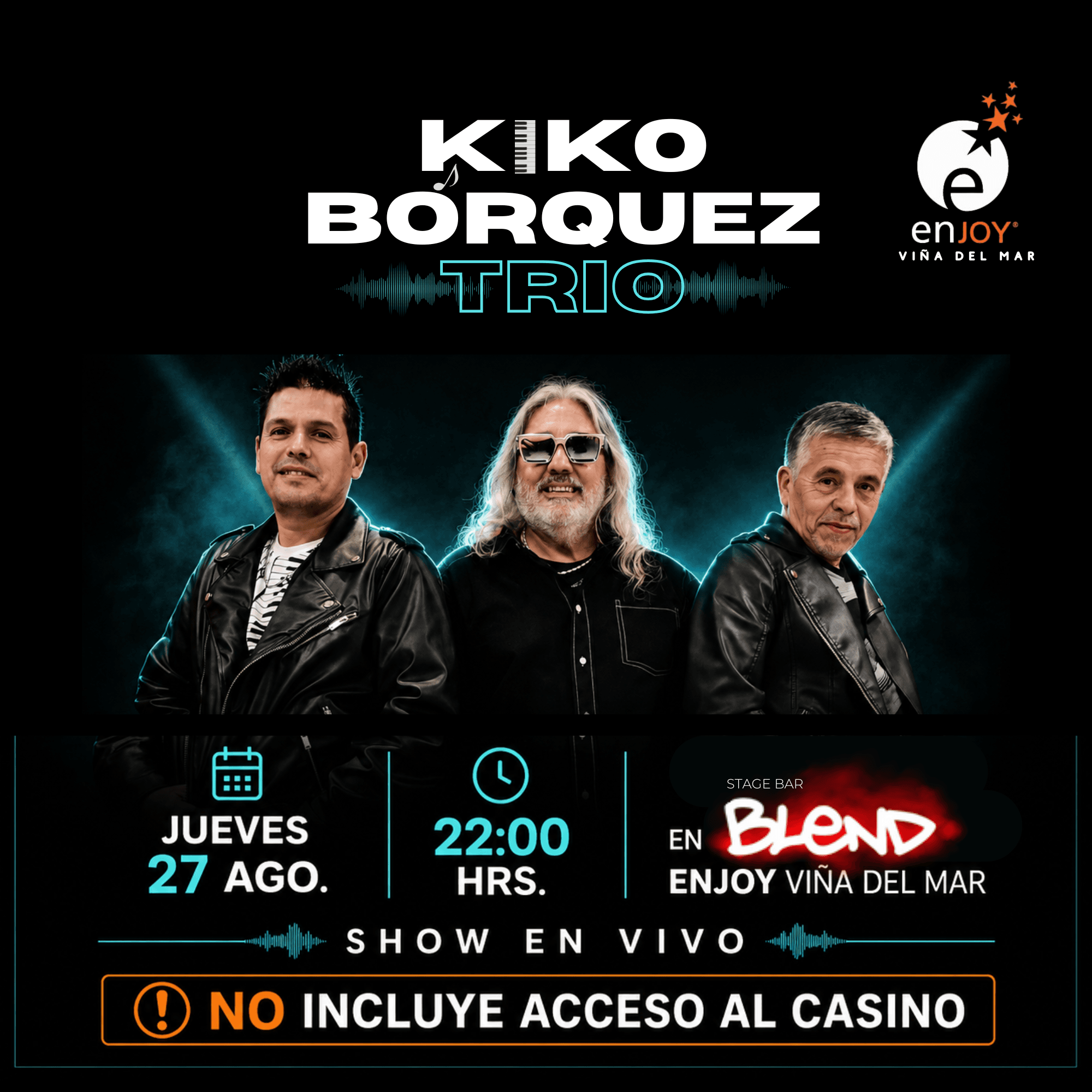 Kiko Bórquez Trío | En Vivo en Enjoy Viña del Mar image