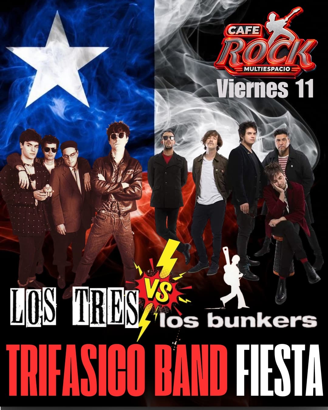 Viernes 11 Los 3 vs los bunkers + fiesta  image
