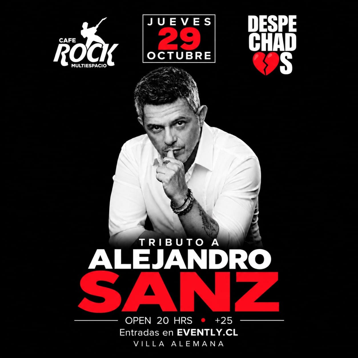 Jueves 29 fiesta DESPECHADAS tributo Alejandro Sanz image