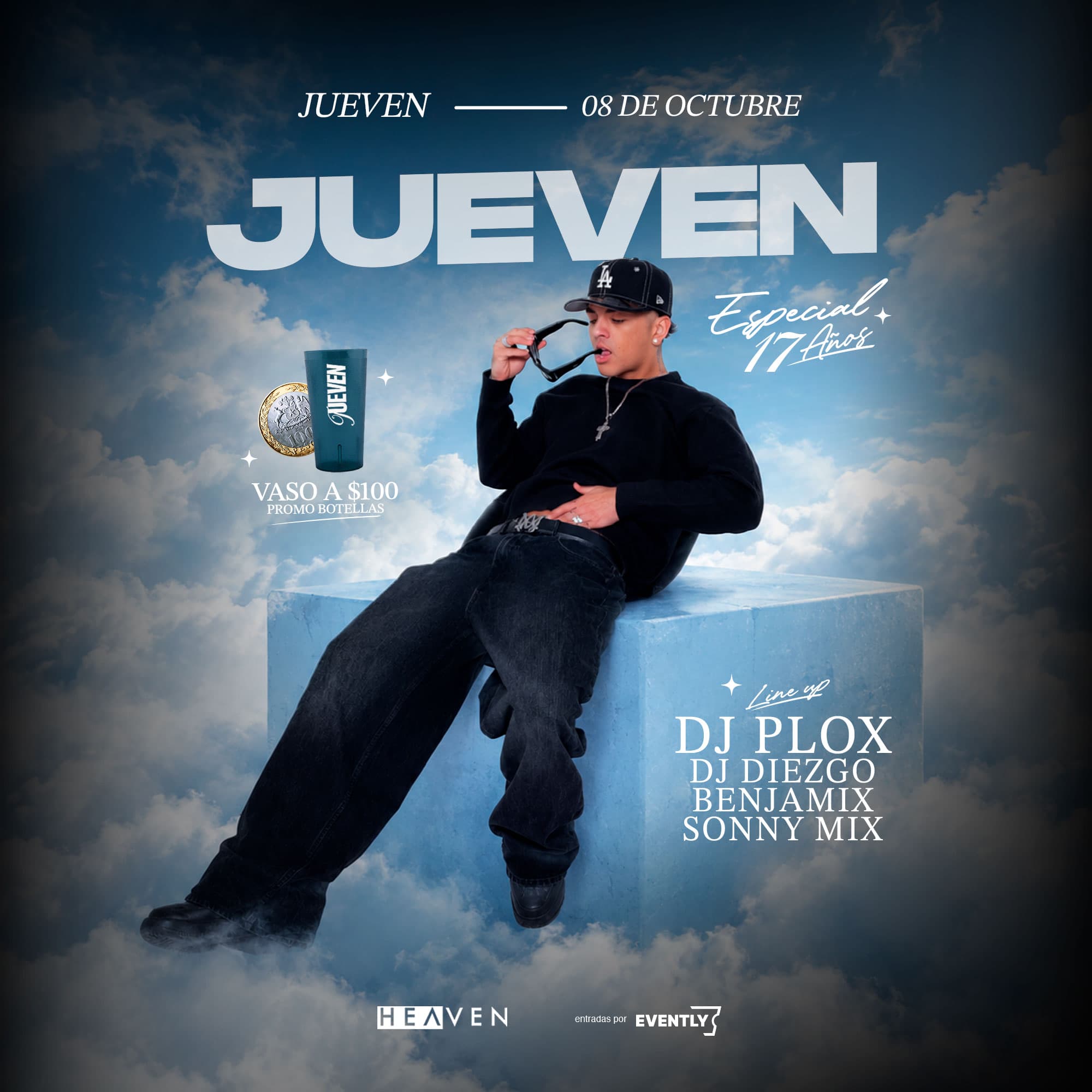 JUEVEN EDITION ANIVERSARIO - DJ PLOX & VASO A $100 image