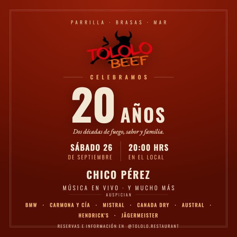 Aniversario Tololo Beef - 20 Años image