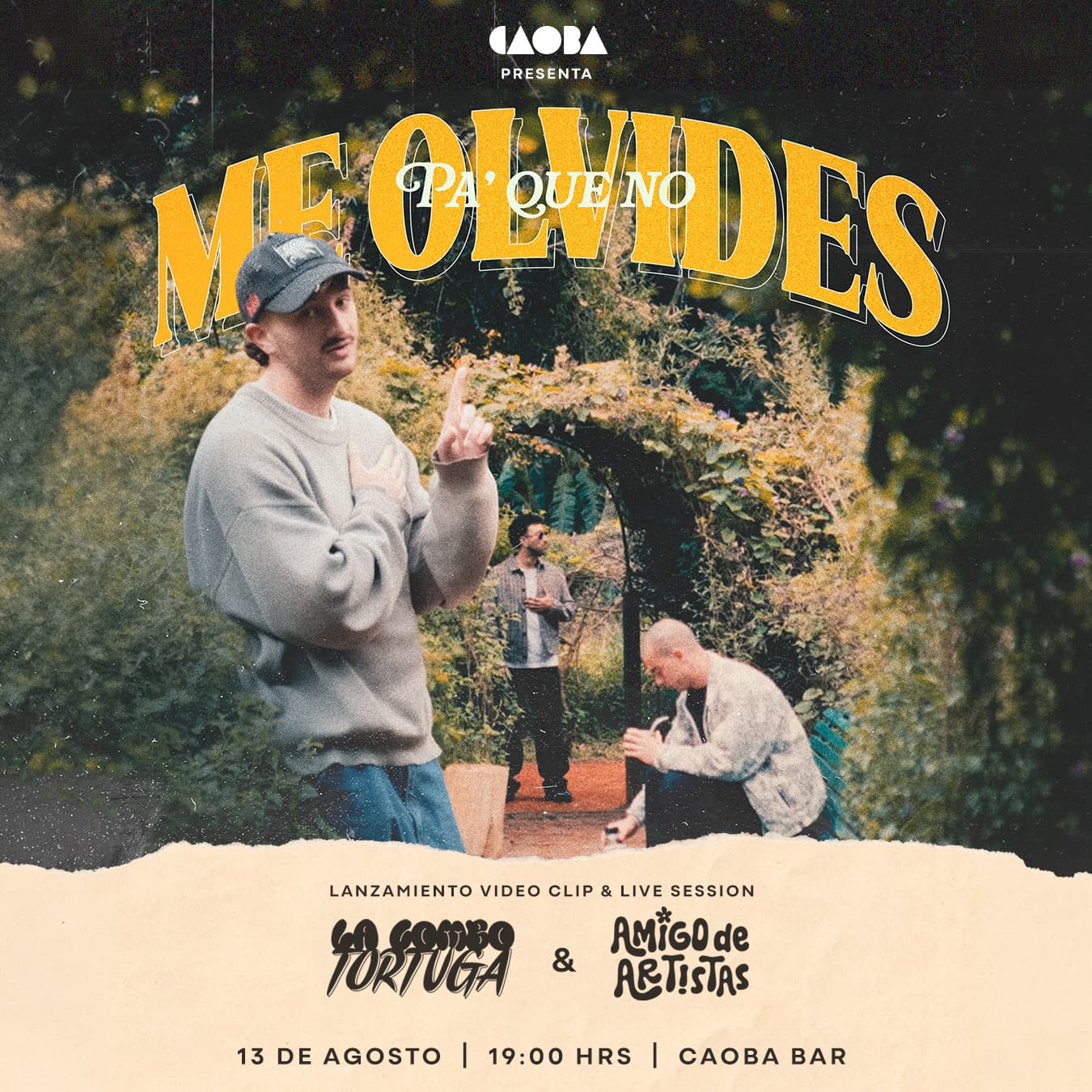  La Combo Tortuga & Amigo de Artistas: Lanzamiento Pa que no me olvides (concierto íntimo) image