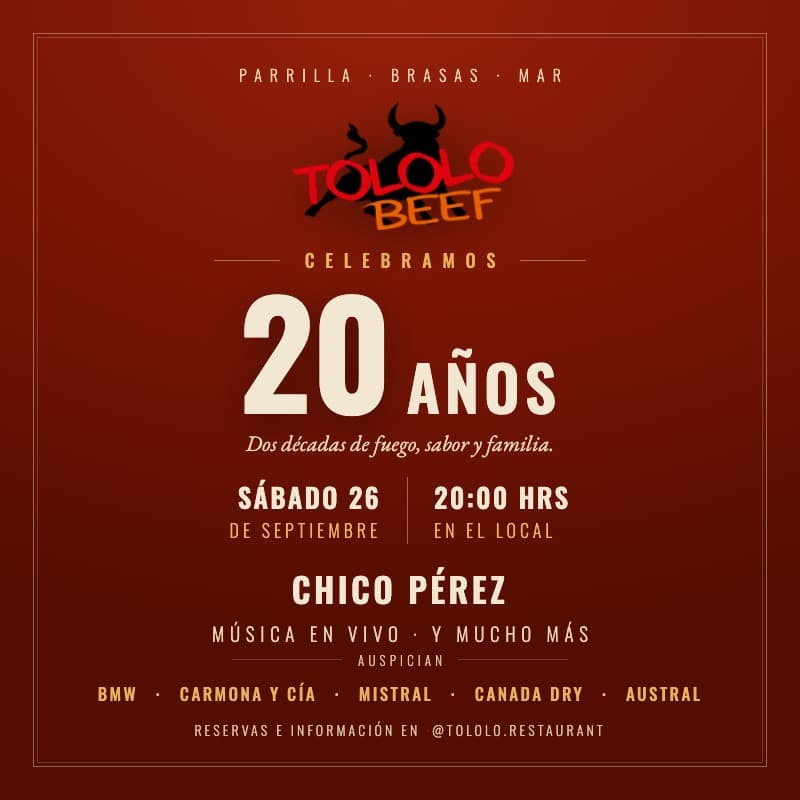 Aniversario Tololo Beef - 20 Años image