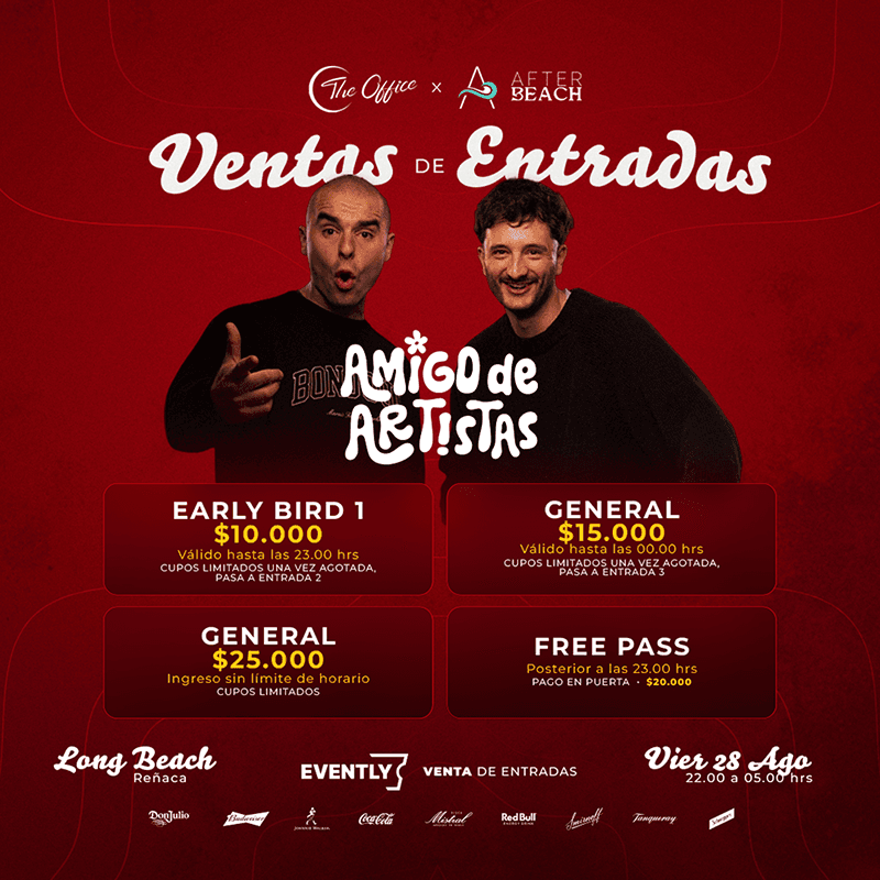 The Office & Afterbeach - Amigo de Artistas - 28 de agosto 